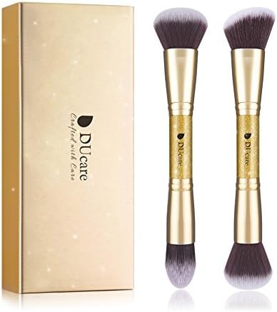 DUcare Makeup Brushes Duo End Foundation Powder Buffer and Contour Synthetic Cosmetic Tools 2Pcs ... | Amazon (US)