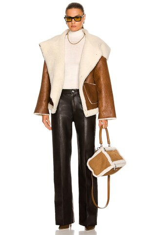 NOUR HAMMOUR Dancy Jacket in Camel & Ivory | FWRD | FWRD 