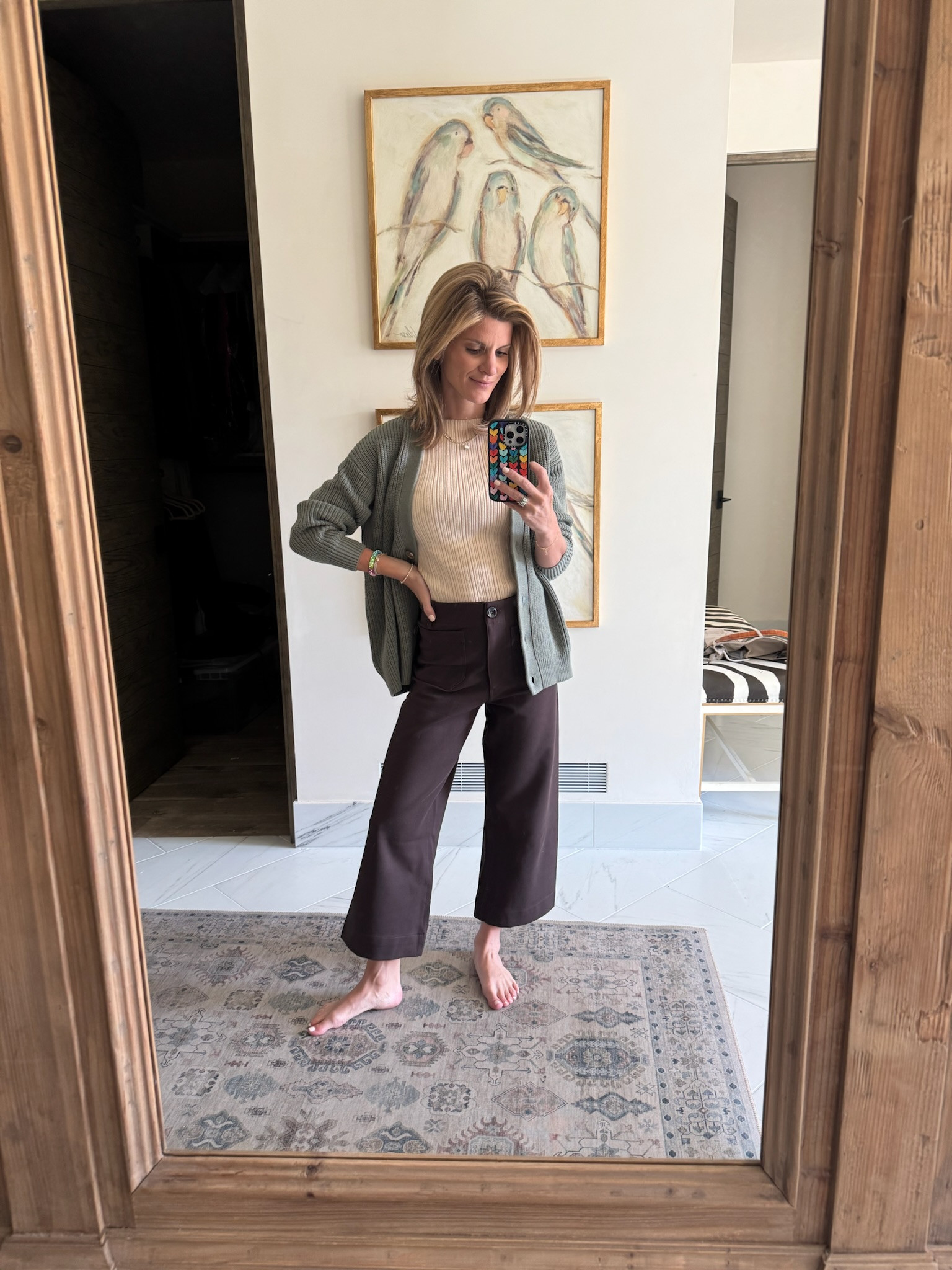 @onequince pre-fall outfit inspo! Wearing shorter length in pants and XS in top and cardigan! 

 #quincepartner