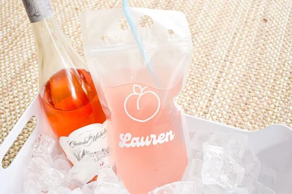 Personalized Adult Drink Pouch, Peach Themed Party, Savannah Bachelorette Party Favors, Georgia B... | Etsy (US)