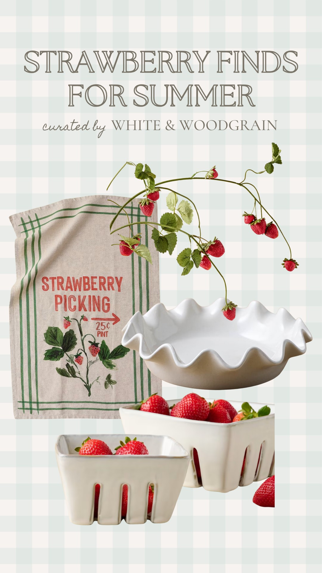 Check out the new strawberry tea towel, the ceramic berry bowls and pie plate, and the faux strawberry stems from the latest Magnolia launch! Strawberry season has always reminded me of childhood and going to the strawberry patch to pick berries with my grandparents... These strawberry decor items are so nostalgic to me! I think they would be perfect for our farmhouse kitchen this summer! 

 #LTKHome