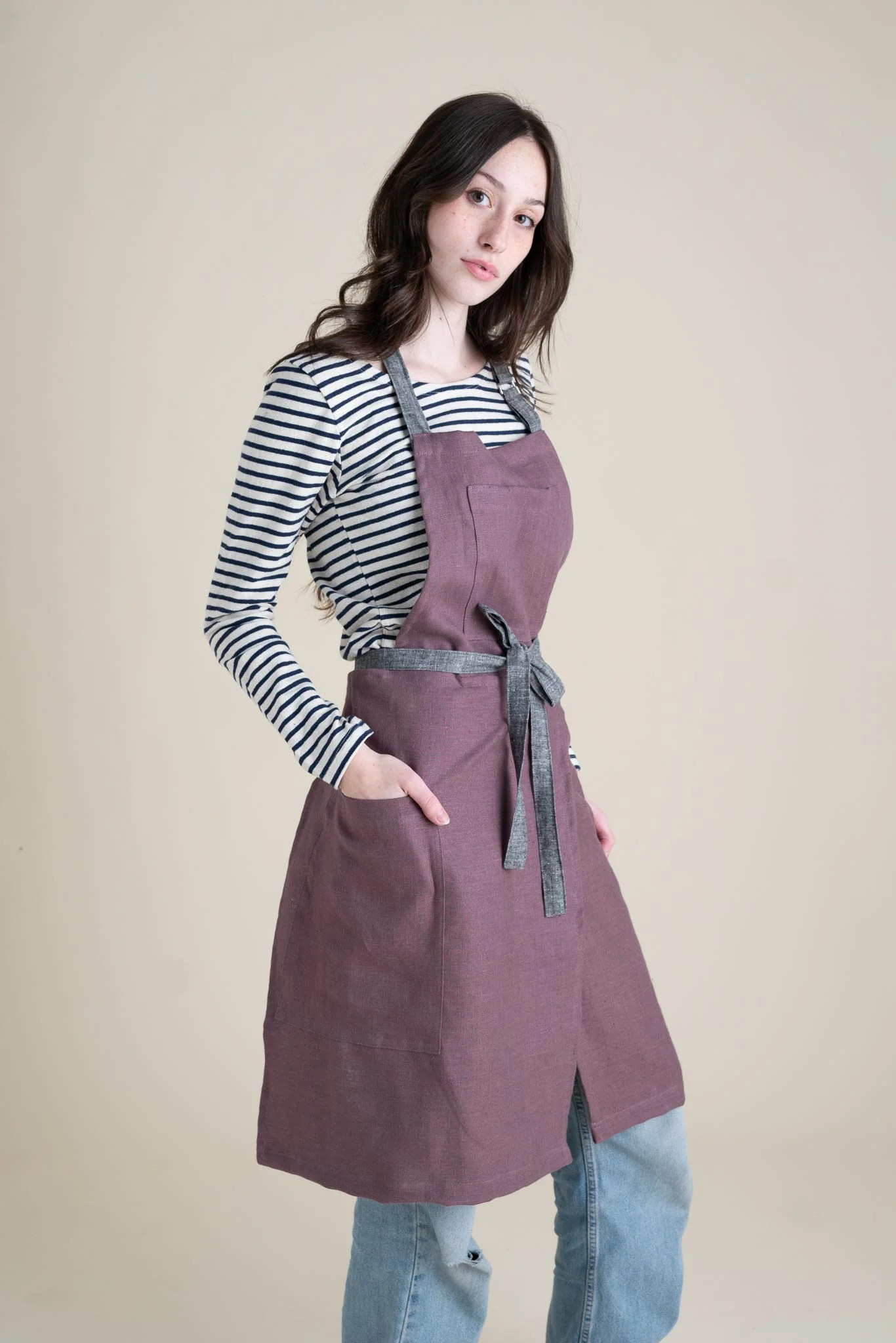 Terra Apron in Twilight/Gray Chambray | Conscious Clothing