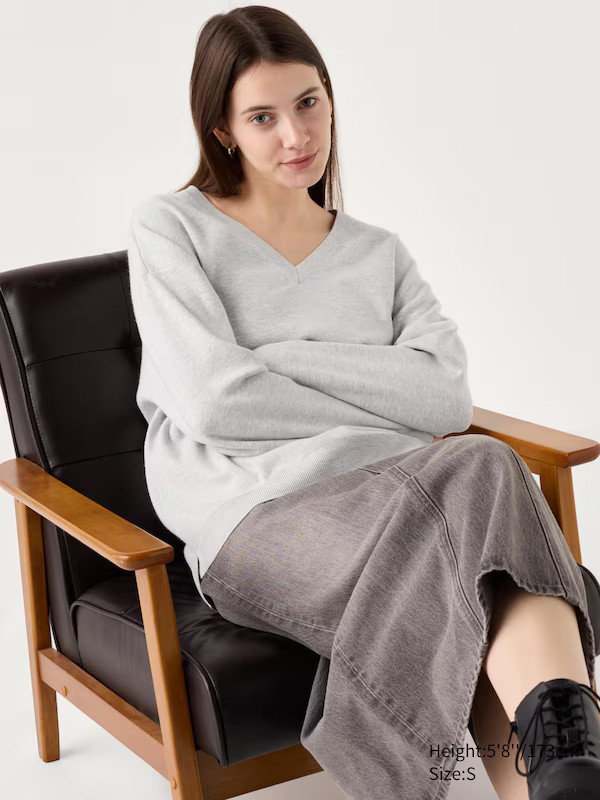 Washable Milano V Neck Jumper | UNIQLO (UK)