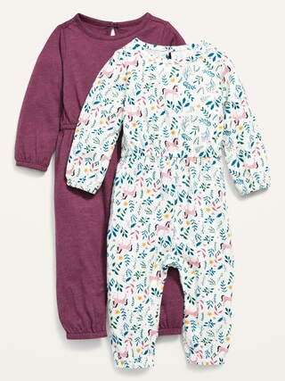 Unisex Jersey-Knit Long-Sleeve Jumpsuit 2-Pack for Baby | Old Navy (US)