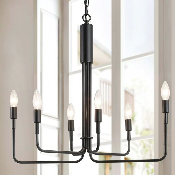 LNC Black Chandeliers for Dining Room 6-Lights Pendant Lighting Fixtures | Walmart (US)