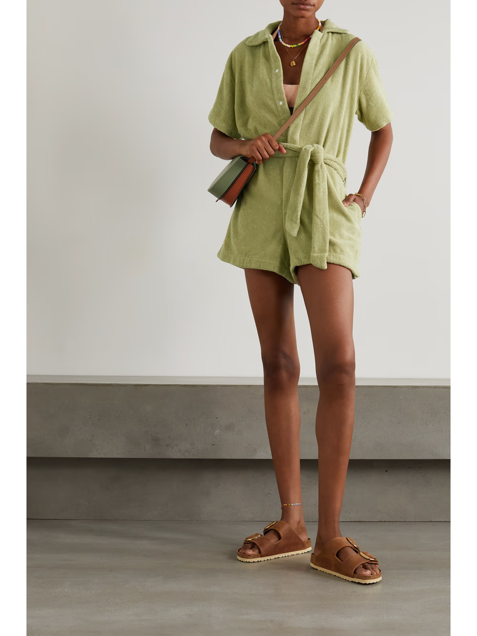 Belted cotton-terry jumpsuit | NET-A-PORTER (US)