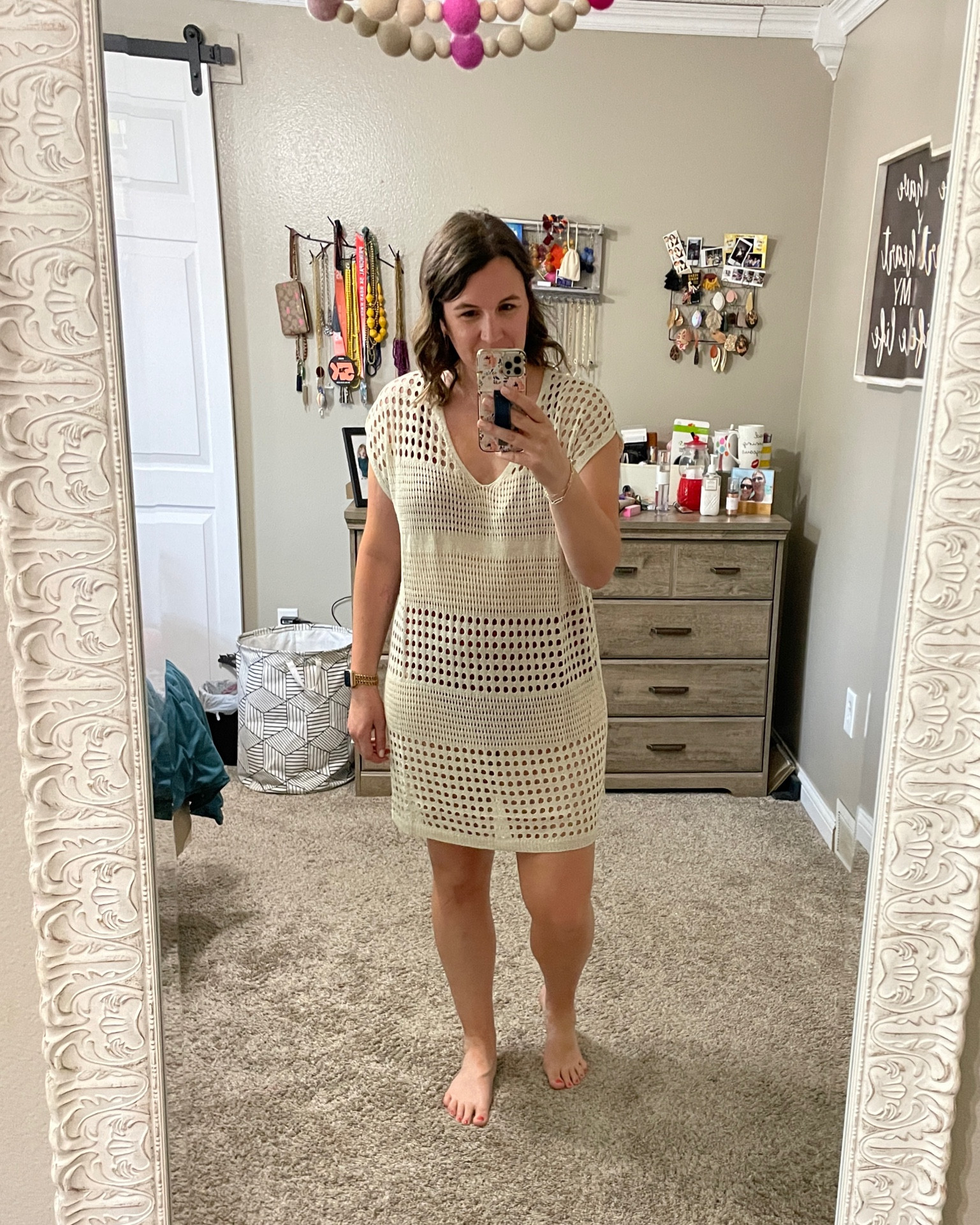 This crochet swim cover up is super soft. I’m in a large 

#LTKSeasonal #LTKswim #LTKunder50