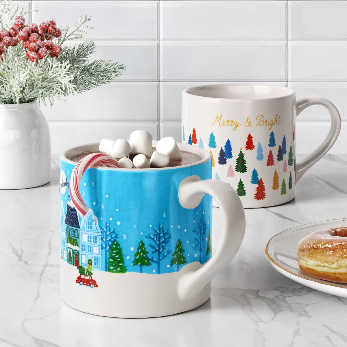 16oz Stoneware Christmas Houses/Snowflake Mug - Wondershop™ | Target