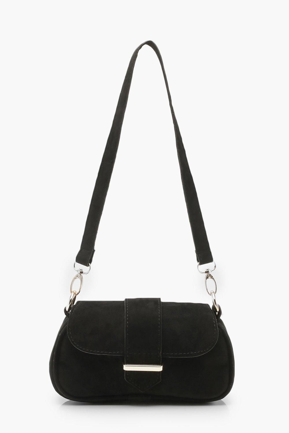 Womens Baguette Suedette Bag - Black - One Size | Boohoo.com (US & CA)
