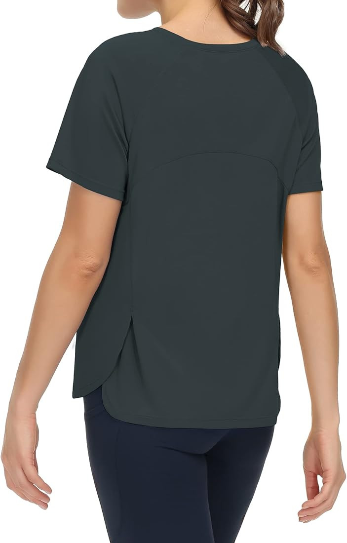 THE GYM PEOPLE Women's Short Sleeve Workout Shirts Breathable Yoga T-Shirts with Side Slits Athle... | Amazon (US)