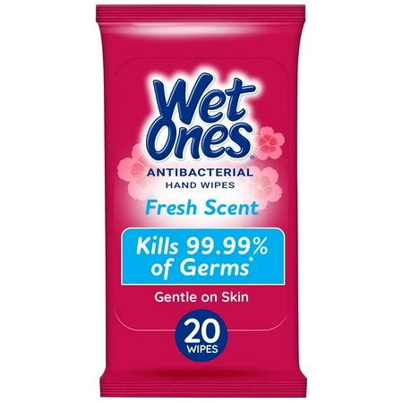 Wet Ones Antibacterial Hand Wipes Travel Pack, Fresh Scent, 20 Ct | Walmart (US)