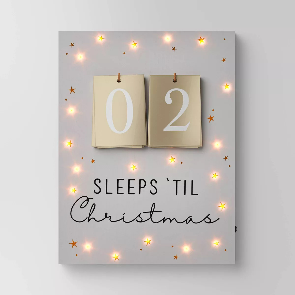 18.7" Lit 'Sleeps 'til Christmas' Wood Countdown Sign Cream - Wondershop™ | Target