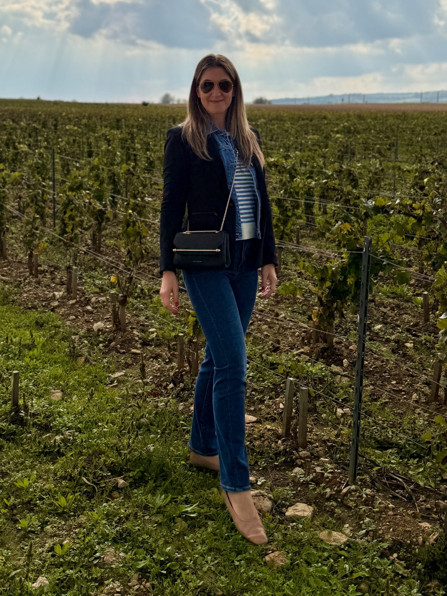 Faux layered to perfection. Love that I was able to add a denim “layer” to this look by zipping this “dickey” right into my blazer. Blazer runs TTS. Wearing size 6.

My striped knit was the perfect weight. Runs TTS. Wearing size S.

My pencil jeans are a great option for a mid blue wash. Extra length is perfect for my tall ladies. Run TTS. Wearing size 28. 

My flats are incredibly comfortable and highly recommend! Run TTS. Wearing size 10. 

My crossbody looks small, but fits all my essentials. 10/10 recommend.

#LTKStyleTip #LTKOver40 #LTKTall