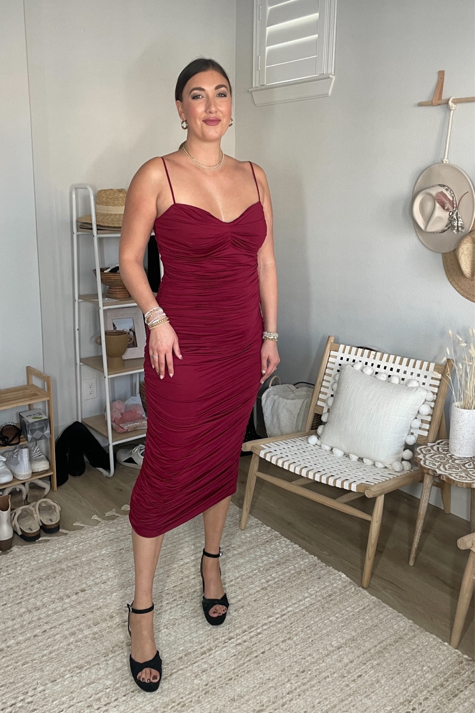 Wedding guest dress, curve & bump friendly! Ruching hides my cellulite which i love. Wearing tts XL. Very stretchy! Maternity friendly, also a cute Valentine’s Day outfit!

#LTKMostLoved #LTKwedding #LTKmidsize