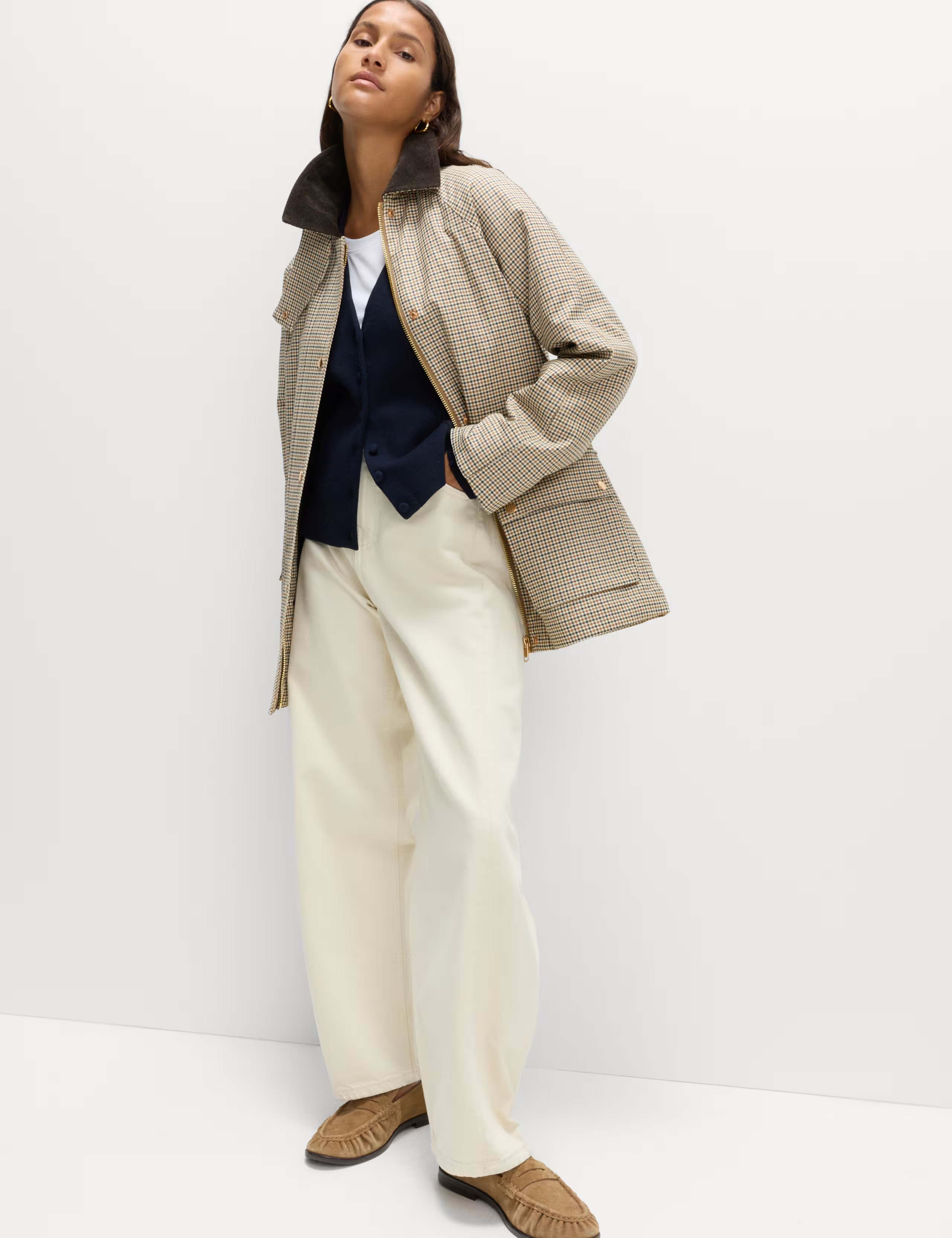 Waxed Look Checked Utility Jacket | M&S Collection | M&S | Marks & Spencer (UK)