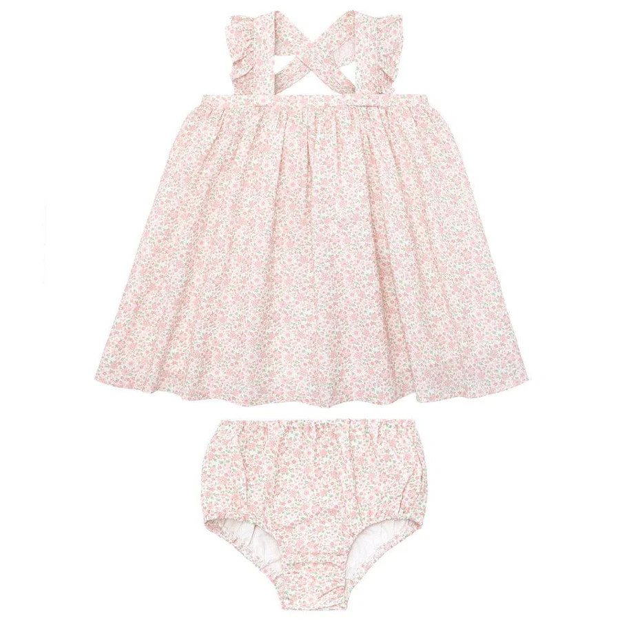 baby antique floral flutter tank bloomer set | Minnow
