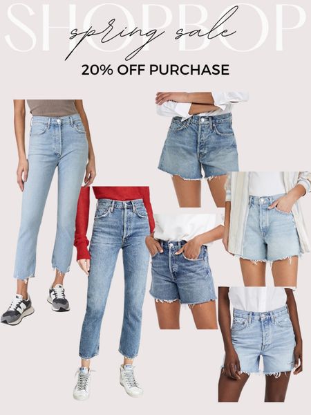 Shopbop spring sale - denim favorites! 🤍

Agolde Parker long shorts on sale as well as some of the AGolde Riley jeans (which I also love!) 

They run TTS for me, I wear 26. I think jeans run slightly smaller than shorts. They have no stretch so they will eventually “break in” so to speak and get a bit looser! 

The color I have is “swap meet” 

#LTKSeasonal #LTKstyletip #LTKsalealert