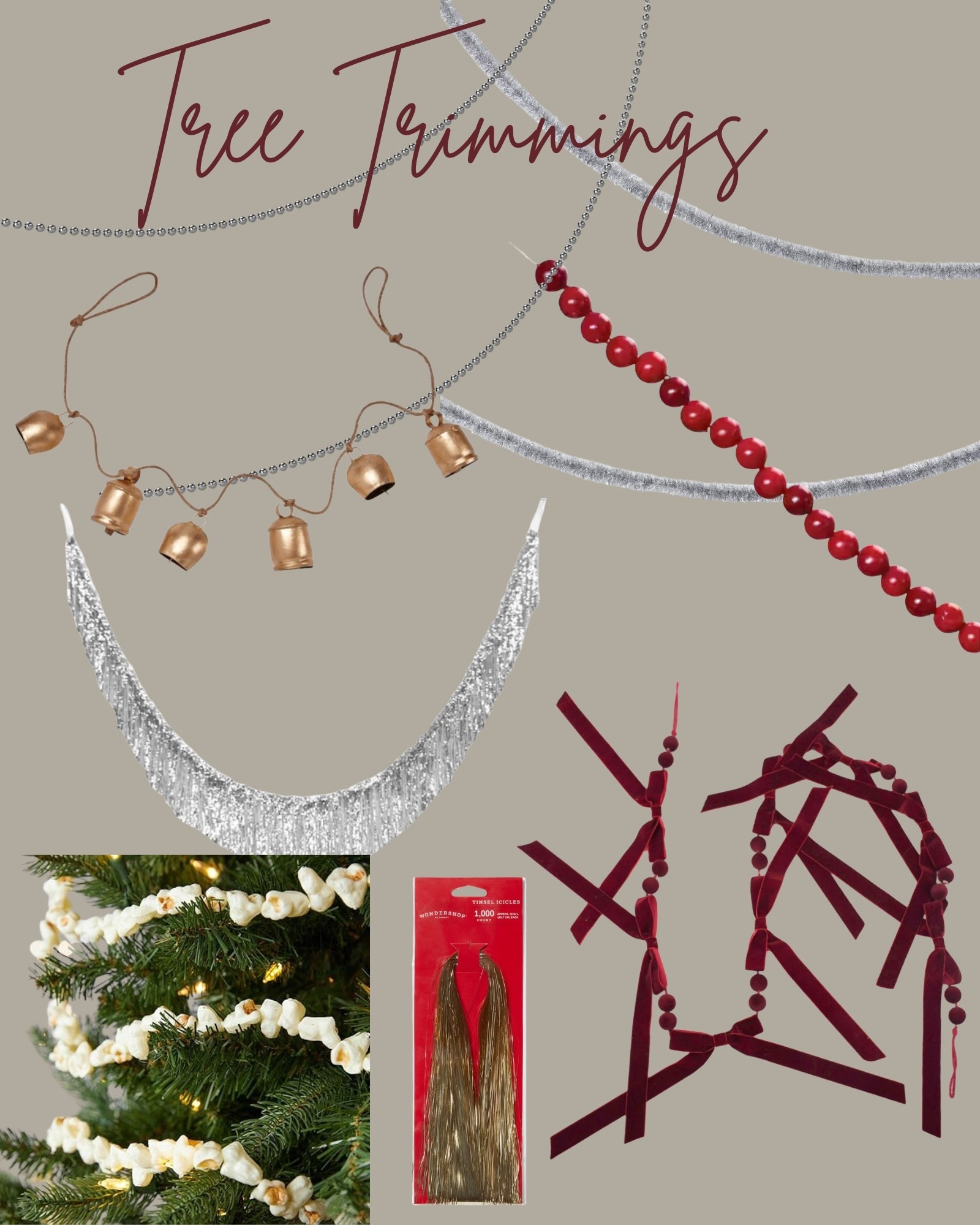 The tree trimmings are all about keeping it simple! Ditch the overly busy, chunky garlands for your tree and think classics: Popcorn, cranberries, tinsel, bells and beads! 🎄💚❤️

#LTKHoliday