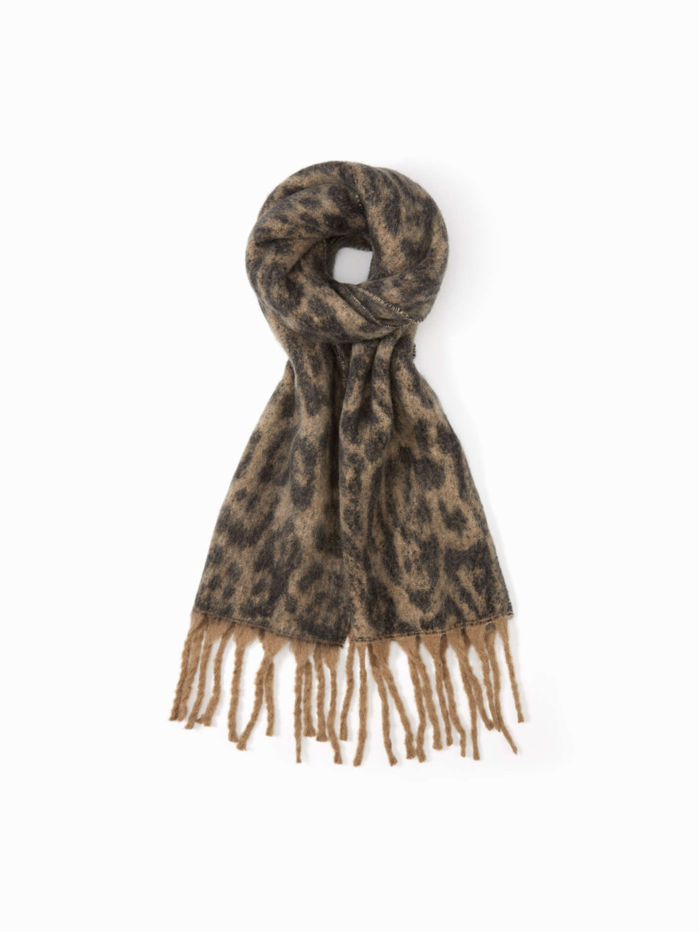 LEOPARD PRINT FRINGED SCARF For Daily Casual | Cider