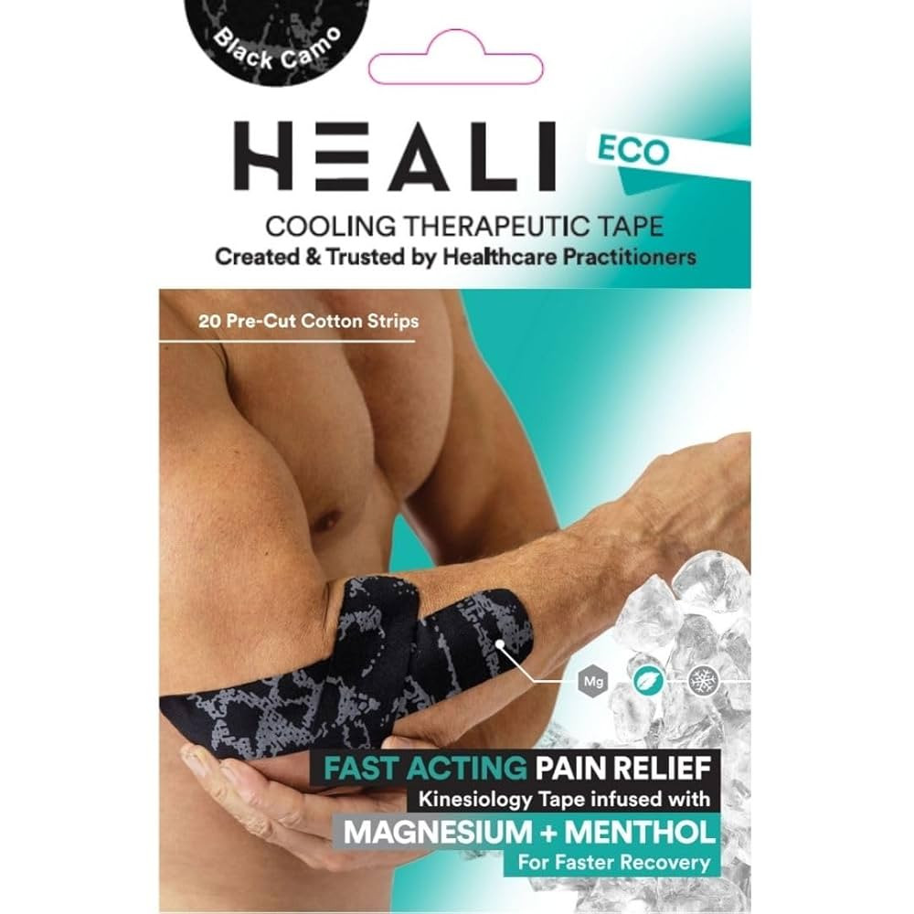Heali Kinesiology Tape with Magnesium and Menthol, 20 Pcs Precut Strips, K Tape Roll, Knees, Phys... | Amazon (US)