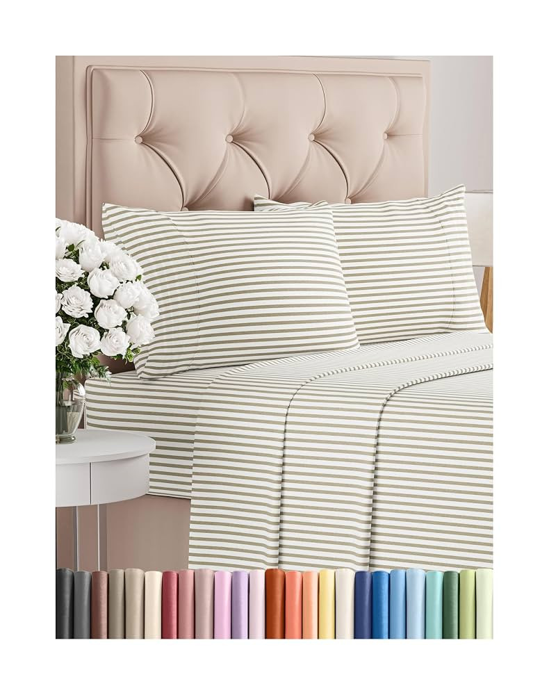 Queen Size 4 Piece Sheet Set - Comfy Breathable & Cooling Bed Sheets Set - Hotel Luxury Bedding f... | Amazon (US)