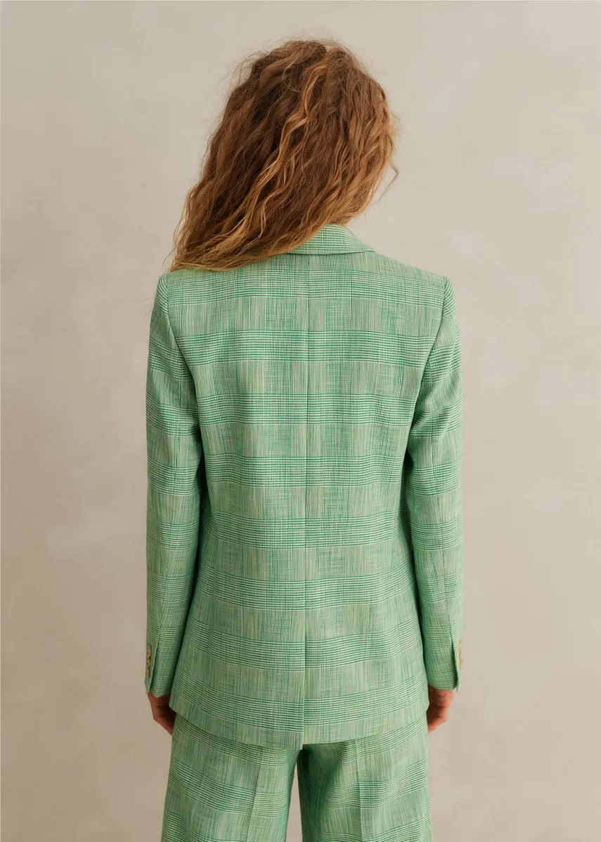 Textured Prince Of Wales Check Blazer | ME+EM Global (Excluding US)