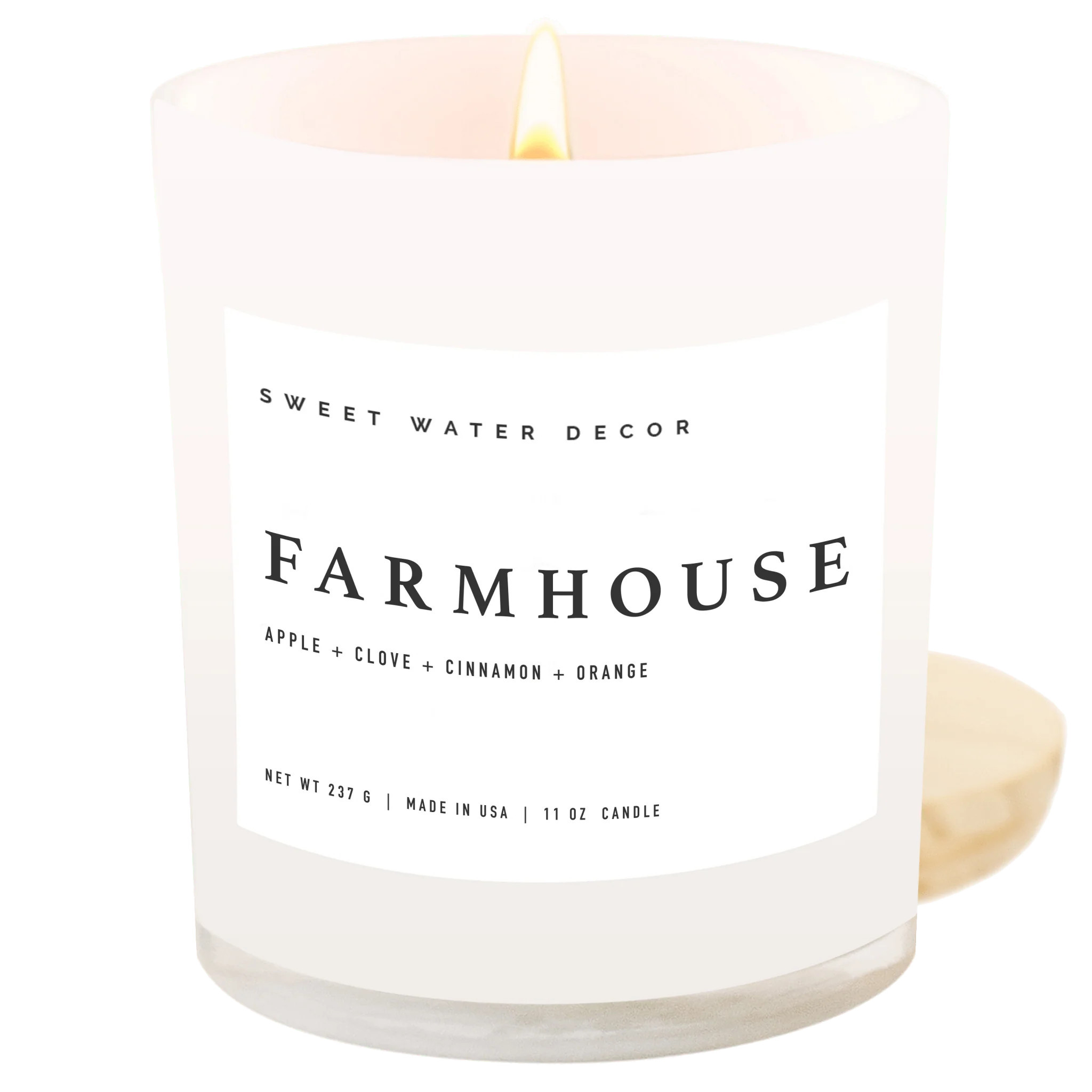 Farmhouse Soy Candle - White Jar - 11 oz | Sweet Water Decor, LLC
