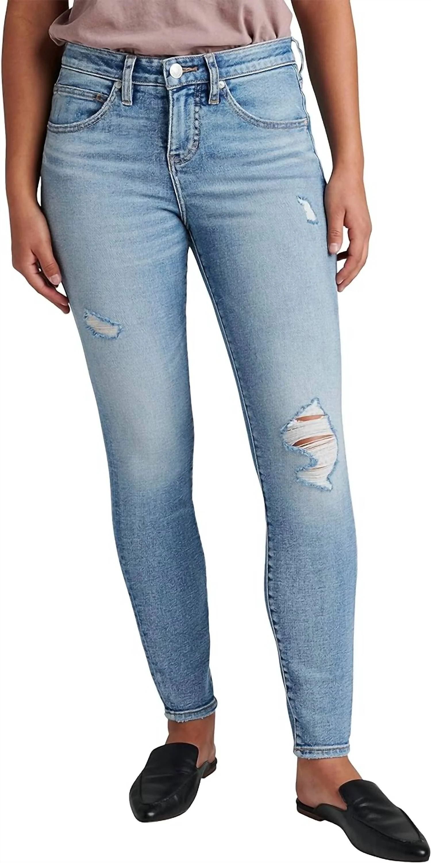 Cecilia Dallas Distressed Skinny Jeans In Blue | Shop Simon