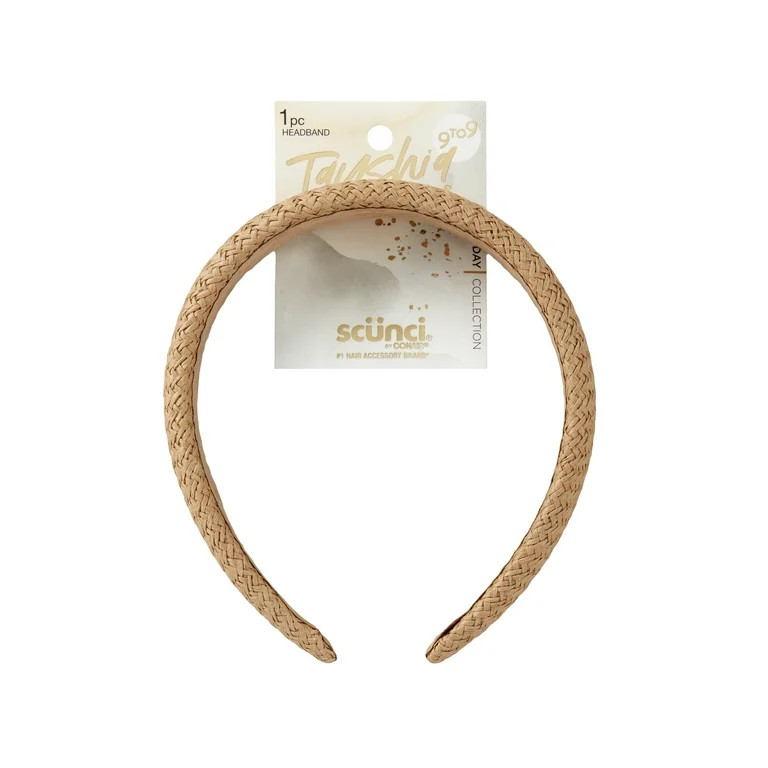 Tayshia Fashionable Raffia Headband, Beige, 1 Count | Walmart (US)