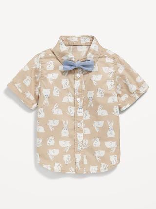 Printed Poplin Shirt &amp; Bow-Tie Set for Baby | Old Navy (US)