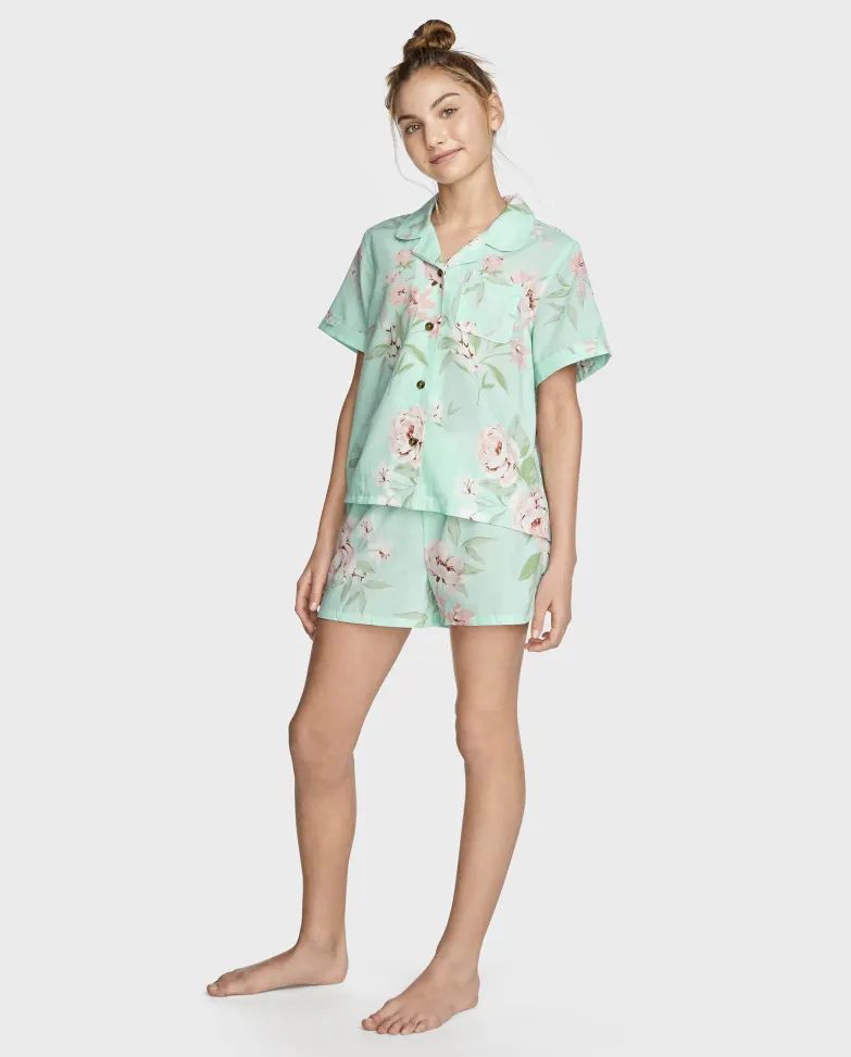 Girls Floral Pajamas - misty aqua | The Children's Place