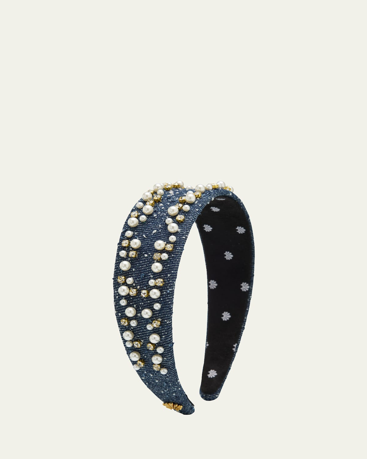 Cher Faux Pearl & 14K Gold-Plated Denim Headband | Bergdorf Goodman