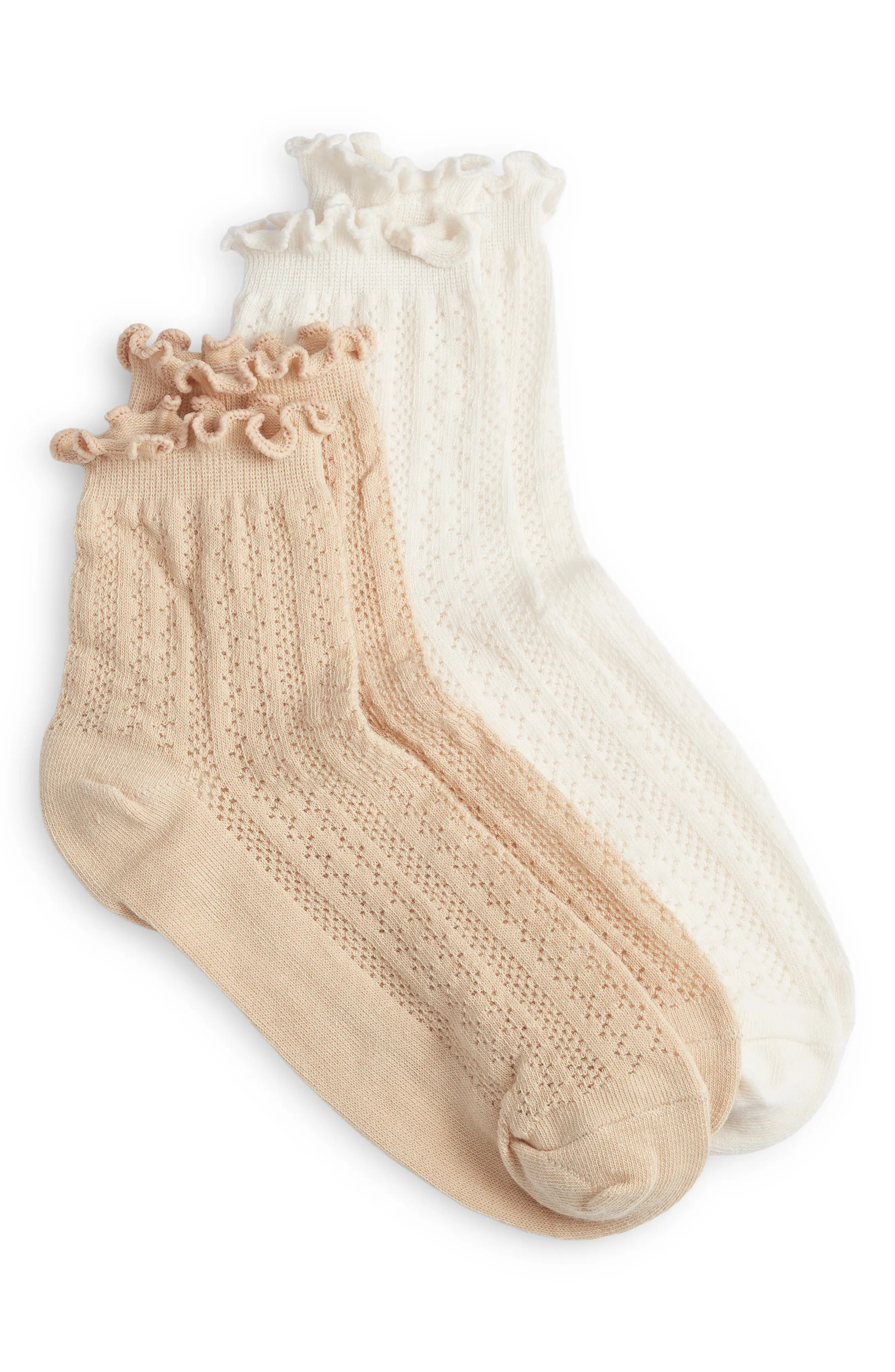Assorted 2-Pack Pointelle Stripe Socks (Women) | Nordstrom | Nordstrom