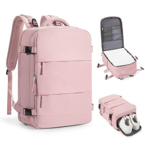 Travel Backpack for Women Airline Approved Carry on Backpack for Airplanes Mochila De Viaje Personal Item Travel Bag Spirit Airlines Personal Item Bag 18x14x8 Backpack for Traveling on Airplane Pink | Amazon (US)