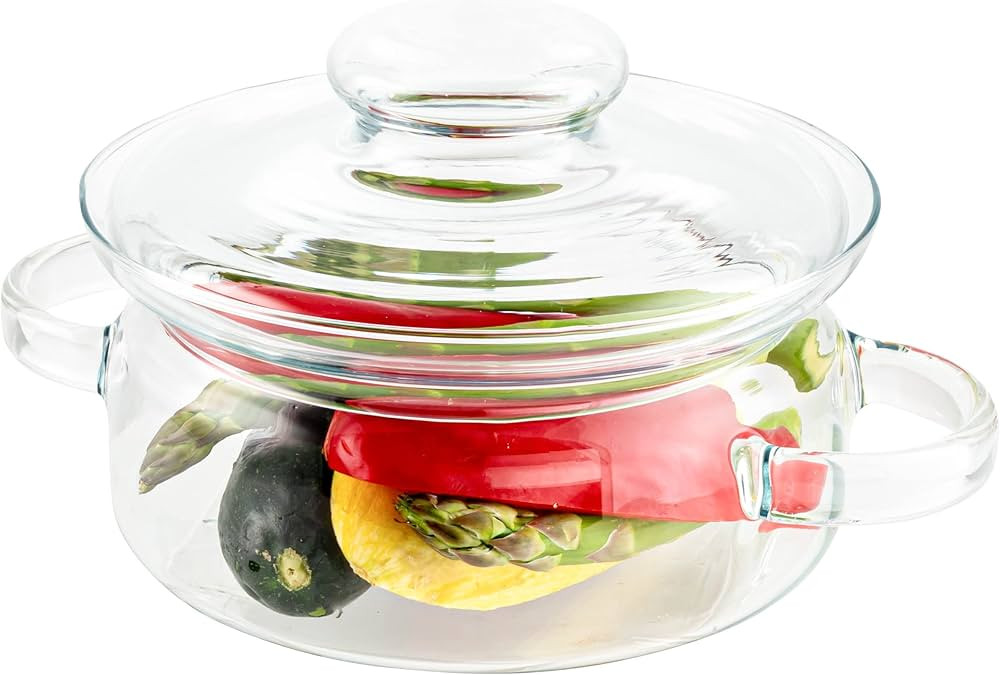 Simax Glass Pot, 1 Quart Glass Saucepan, Simmer Pot With Lid, Heat Resistant Handles, Serving Dis... | Amazon (US)