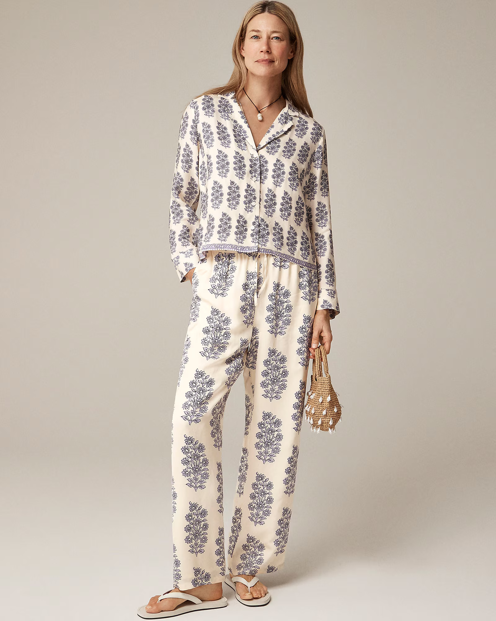 New Soleil pant in blooming lilac block print | J. Crew US