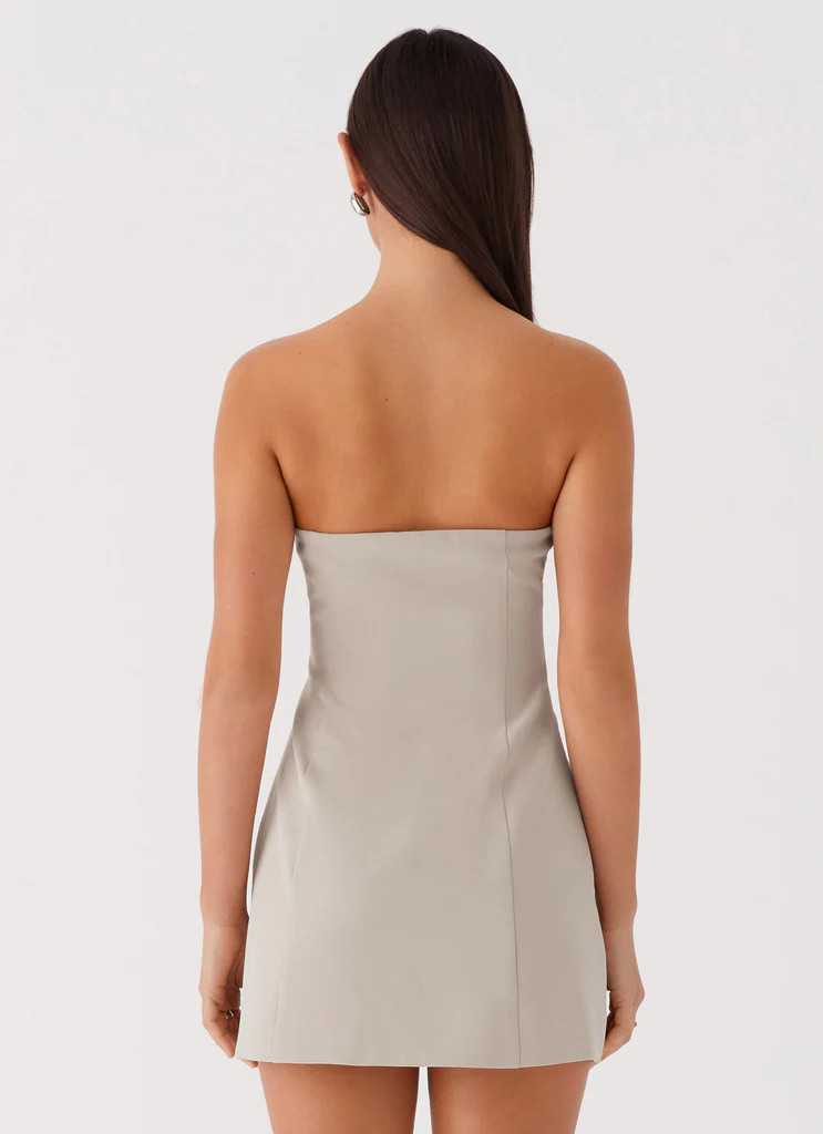 Ayanna Strapless Mini Dress - Beige | Peppermayo (Global)