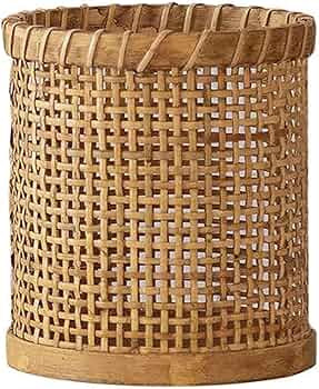 Rattan Woven Hurricane Glass Candle Holders,Cane Wrapped Sleeve Flower Vase Decorative Votive Can... | Amazon (US)