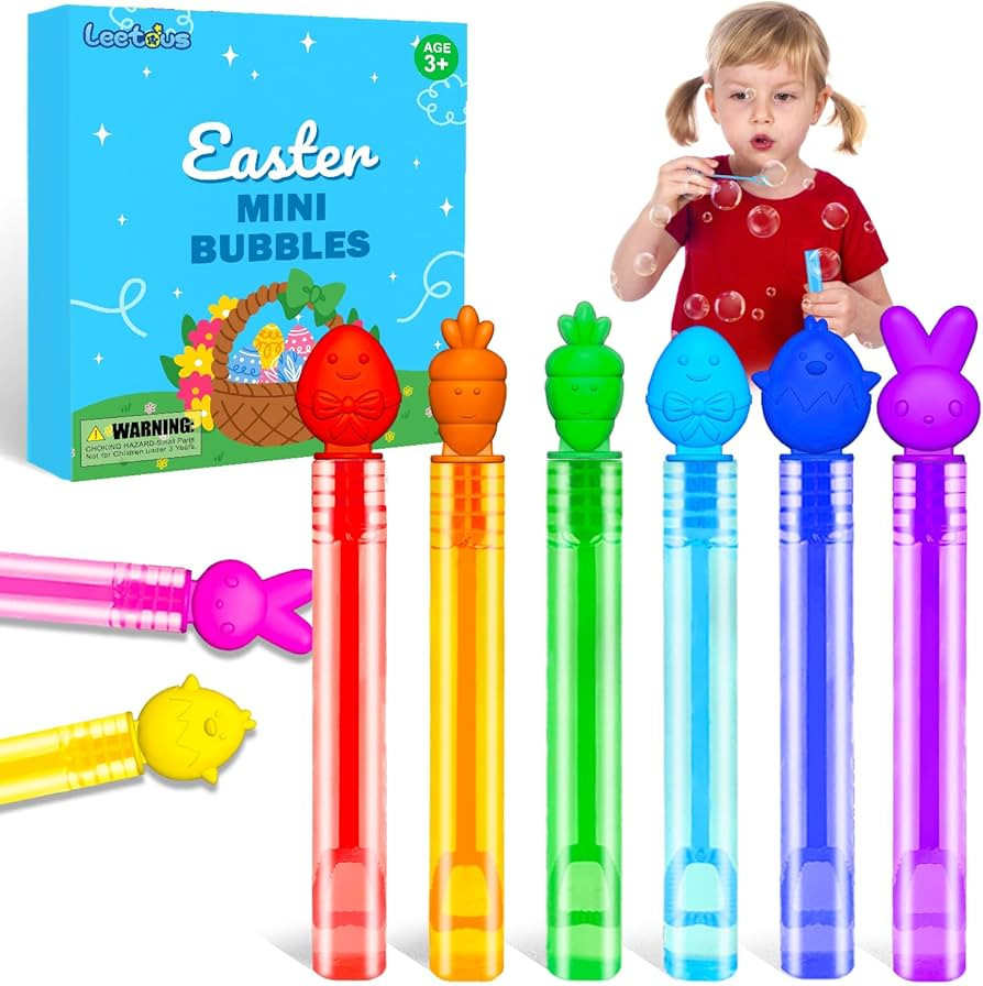 36 Pack Easter Basket Goodie Bag Stuffers Fillers for Toddlers, Mini Spring Bunny Egg Bubbles Toy... | Amazon (US)