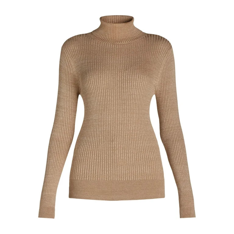 Time and Tru Women's Rib Turtleneck Sweater, Lightweight, Size XS-XXXL | Walmart (US)