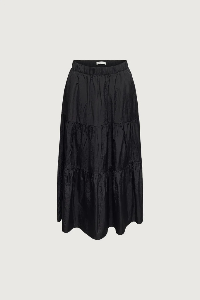 TIERED NYLON MIDI SKIRT | OAK + FORT