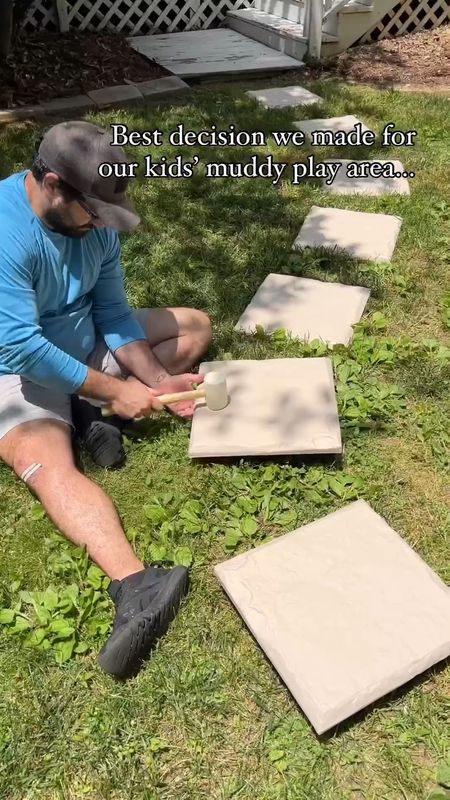 We’ve had this staked resin stepping stones in our backyard for a year, and they’ve been perfect for preventing our kids tracking mud on their trampoline and in the house. 

Lightweight, never shift, and we just use the weed eater around it for maintenance. 

#gardenstones #steppingstones

#LTKVideo