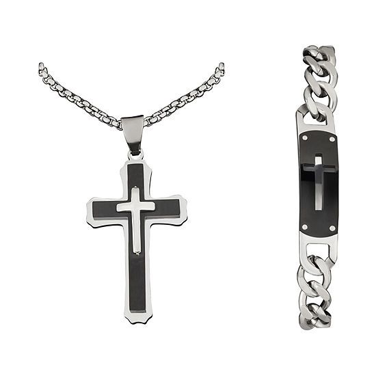 Stainless Steel Cross 2-pc. Jewelry Set | JCPenney