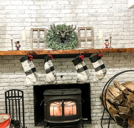 Christmas mantel with mounted deer head from Target 

#LTKunder100 #LTKHoliday #LTKhome