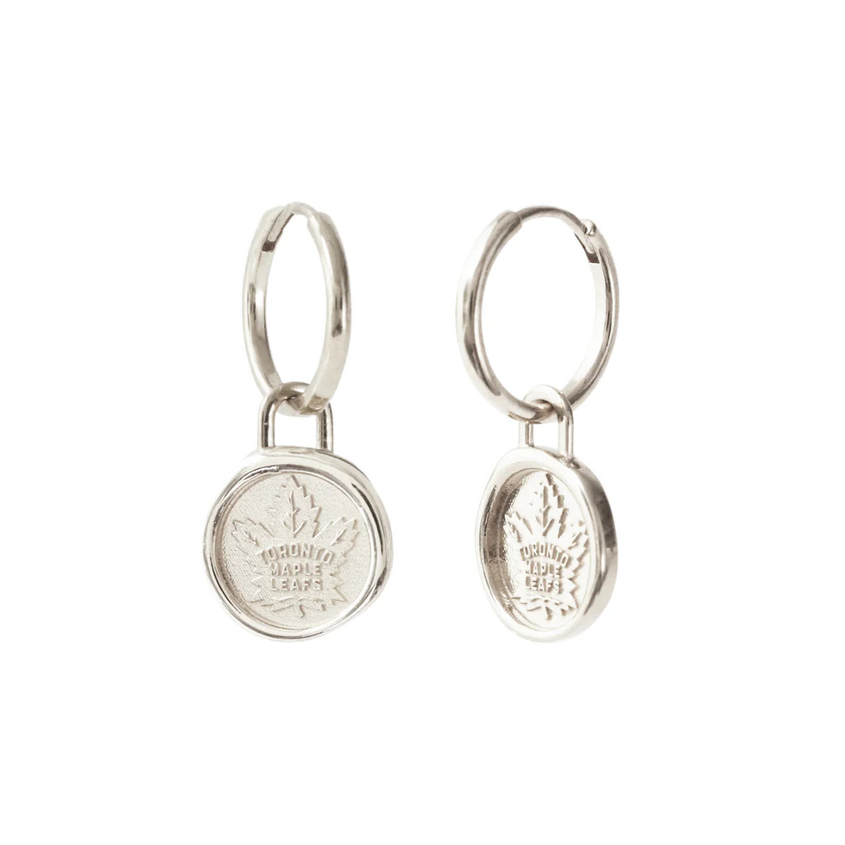 Toronto Maple Leafs Wax Seal Charm Hoop Earrings | So Pretty Cara Cotter
