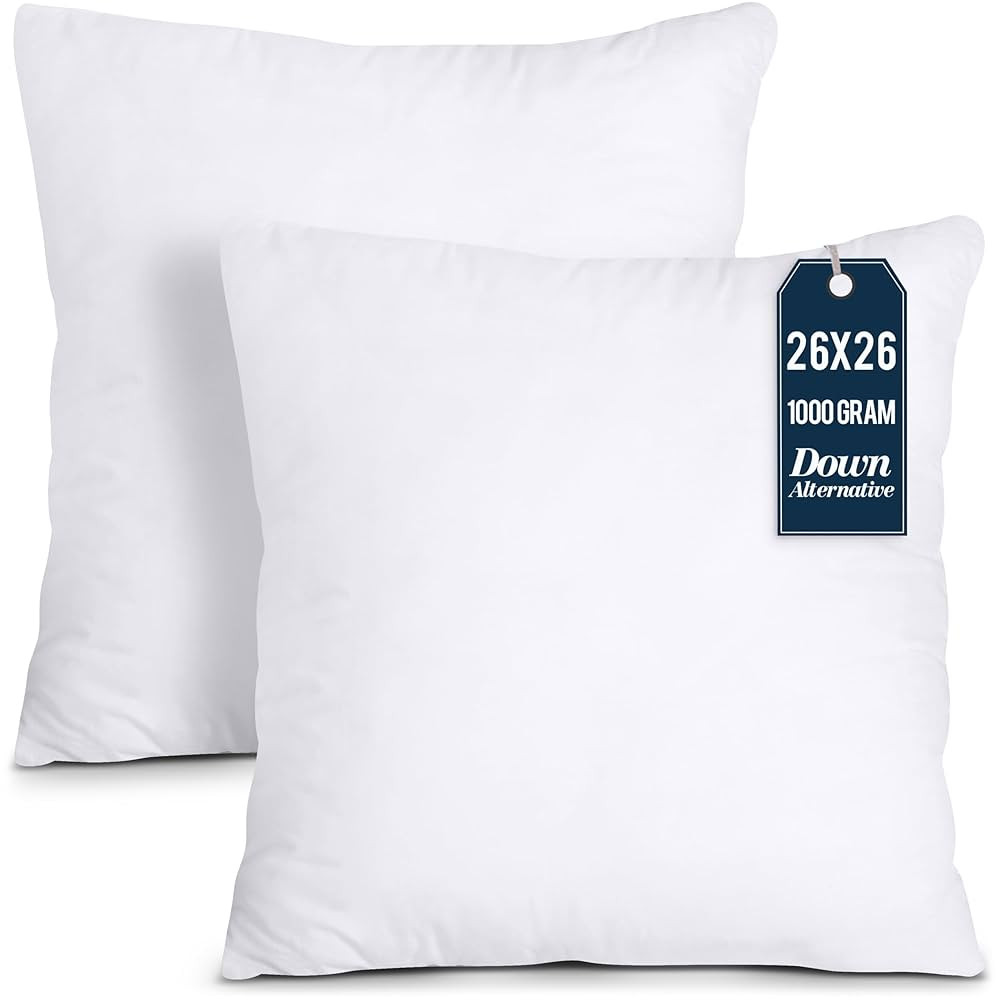 Utopia Bedding Throw Pillows Insert (Pack of 2, White) - 28 x 28 Inches Bed and Couch Pillows - I... | Amazon (US)