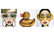 Anja Van Herle_12x12 Triptych_Acrylic/Swarovski Crystals on Panel_Figurative2022
