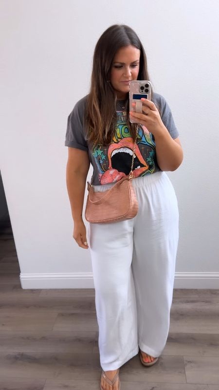 Spring purse - 2 in one, shoulder strap and crossbody strap (both removable). Lots of color options. 

Spring outfit, spring style, summer outfit, sandals, wide leg pants, white pants, graphic tshirt, travel outfitt

#LTKVideo #LTKmidsize #LTKstyletip
