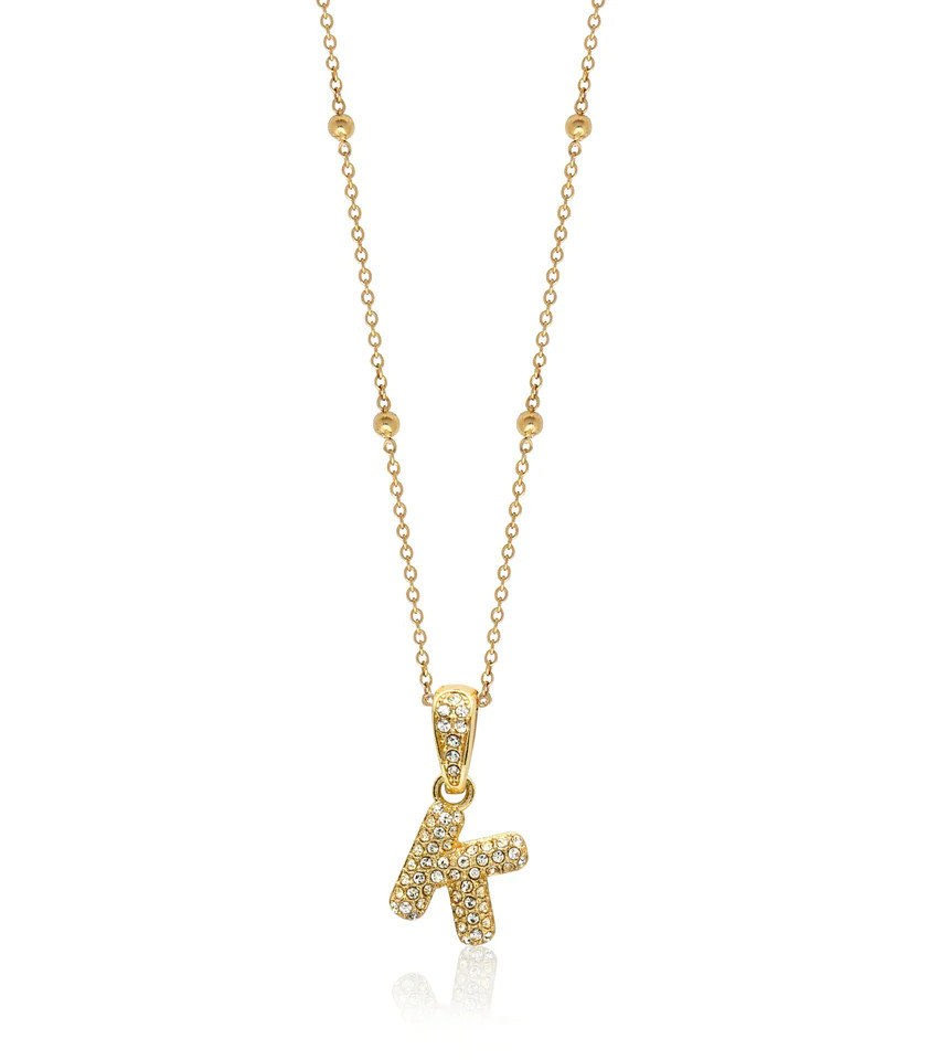 Bubble Initial Sphere Necklace (Gold) | Abbott Lyon