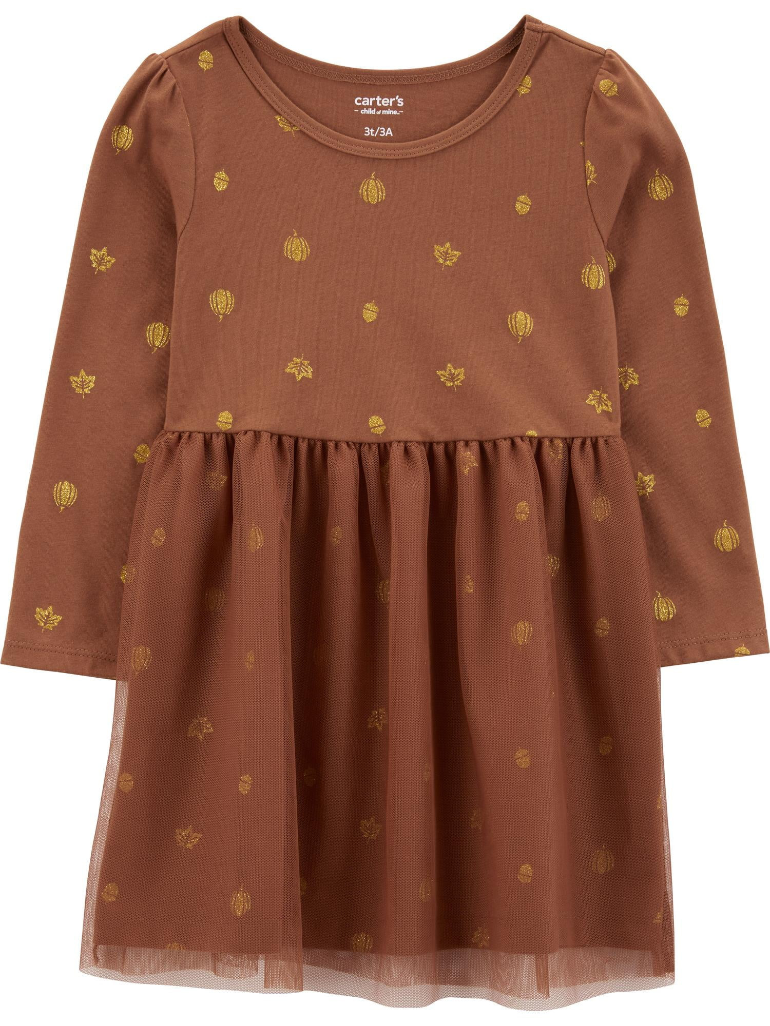 Carter's Child of Mine Toddler Girl Thanksgiving Dress, Sizes 12M-5T | Walmart (US)